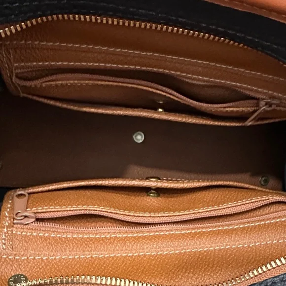 Dooney & Bourke Black and Tan Satchel - Picture 13 of 16